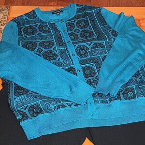 Ann Taylor Blue Patterned Women's Sweater